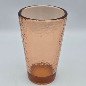 Fire and Light Recycled Glass 16oz Large Tumbler Textured Copper Orange 6" Tall